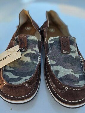 Ariat Women's Cruiser Slip-On Loafers Coffee Bean Suede Camo Size 10 B Med NWT